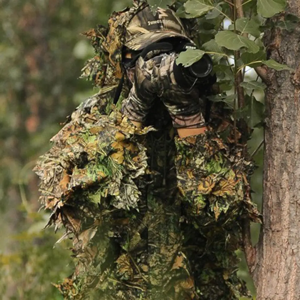 Ghillie Protective Suit 3D Camo Bionic Leaf Camouflage Jungle Woodland Birdwatching Poncho Manteau Hunting Leaves Clothing Durab
Ghillie Protective Suit 3D Camo Bionic Leaf Camouflage Jungle Woodland Birdwatching Poncho Manteau Hunting Leaves Clothing Durab