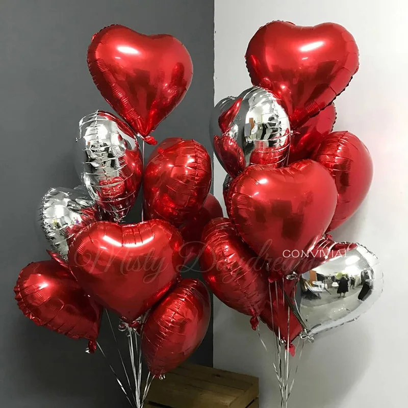 18inch Red Silver Heart Balloons Rose Gold Foil Ballons Wedding Decoration Birthday Valentine's Day Baby Shower Party Supplies
18inch Red Silver Heart Balloons Rose Gold Foil Ballons Wedding Decoration Birthday Valentine's Day Baby Shower Party Supplies