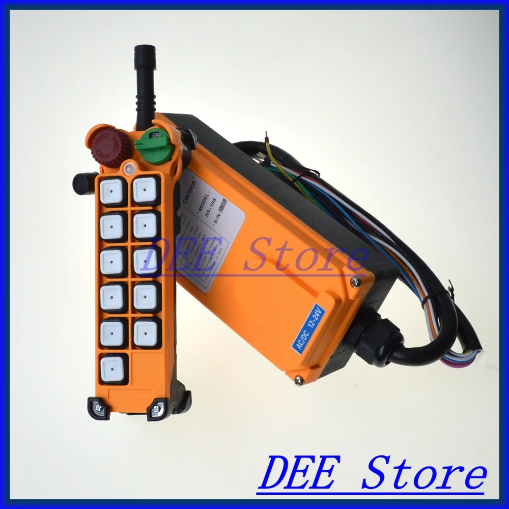

1 Speed 1 Transmitter 10 Channels Hoist Crane Truck Radio Remote Control Push Button Switch System with Emergency-Stop