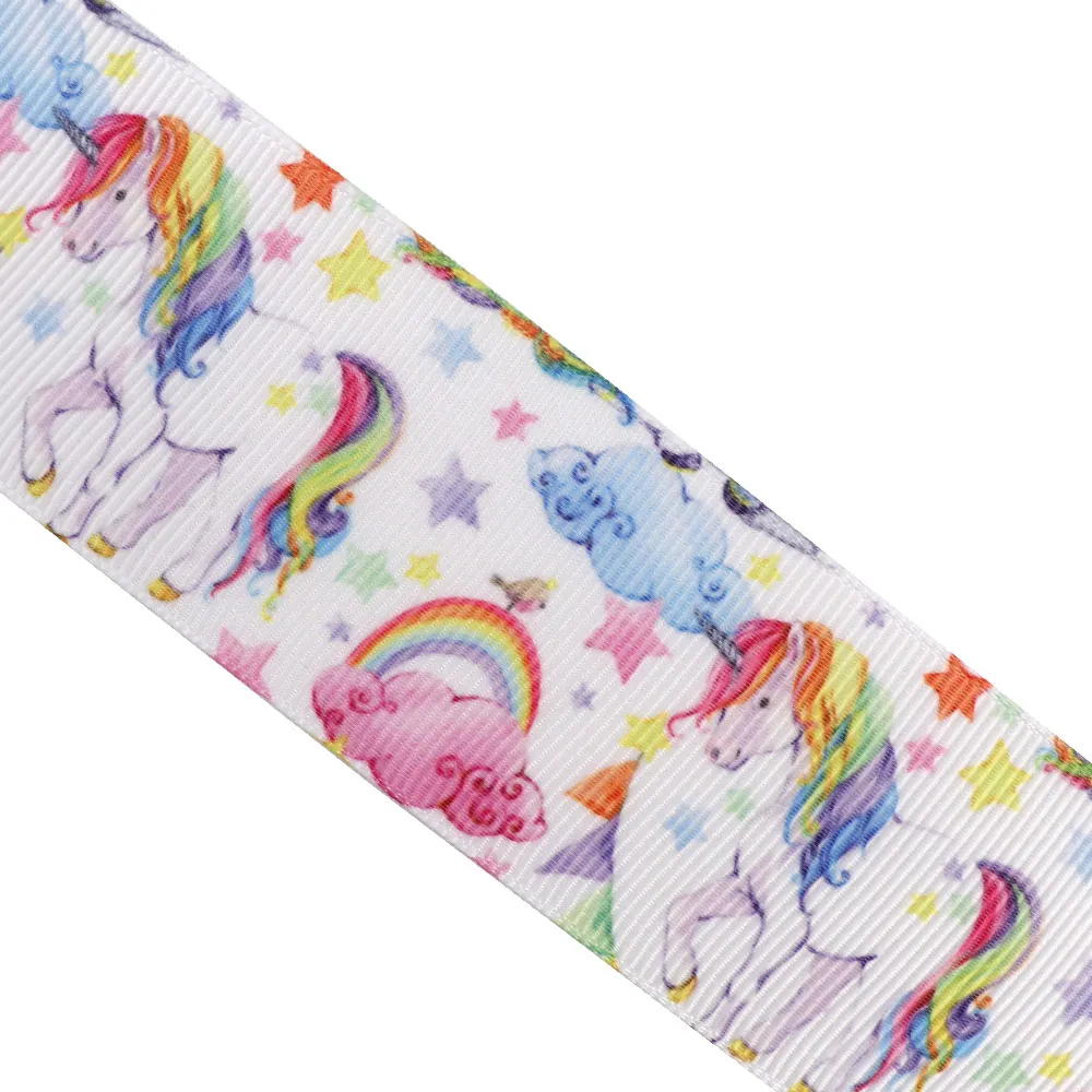 Cheer bow Grosgrain Ribbon 38mm Cartoon Rainbow Unicorn Printed Tape DIY Hair Accessories Gift Packaging Party Decoration 5yards
Cheer bow Grosgrain Ribbon 38mm Cartoon Rainbow Unicorn Printed Tape DIY Hair Accessories Gift Packaging Party Decoration 5yards
