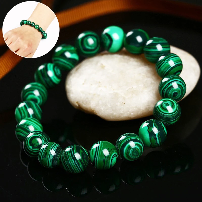 Модные малахитовые бисерные браслеты высокого качества круглый зеленый