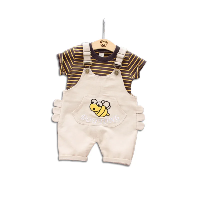 Boy set 2019 Summer child striped Short sleeve T-shirt baby toddler cotton strap Shorts two-piece set
Boy set 2019 Summer child striped Short sleeve T-shirt baby toddler cotton strap Shorts two-piece set