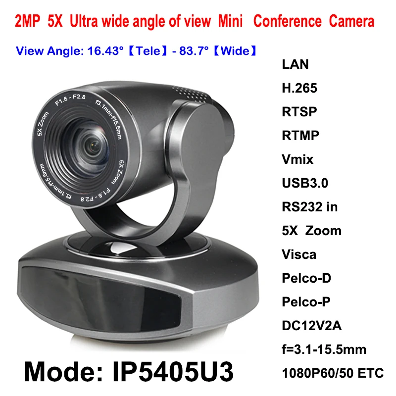 Top New H.265 5x Optical Zoom 2MP 1080P 60fps IP USB3.0 Video Conferencing PTZ Camera RTMP RTSP Onvif
Top New H.265 5x Optical Zoom 2MP 1080P 60fps IP USB3.0 Video Conferencing PTZ Camera RTMP RTSP Onvif