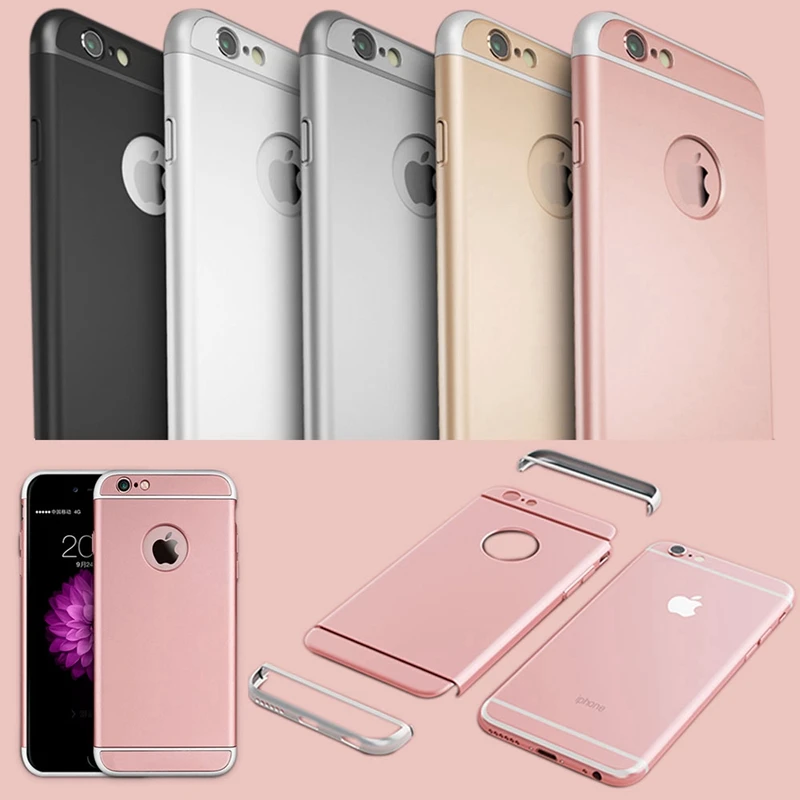 5S SE роскошный Съемный 3 в 1 Жесткий PC чехол для iPhone 5 6 6S Plus из розового золота