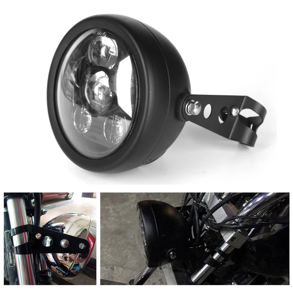 Черный набор 5 3/4 "5 75 дюймов Moto Led корпус фары стакан для мотоцикла Harley Davidson