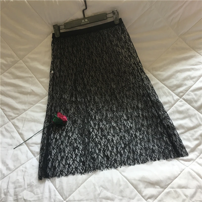Tulle Skirt Spirng Summer Women Lace Mesh Skirts Casual Sexy Elegant High Waist One Layer Transparent A-Line Skirt Female
Tulle Skirt Spirng Summer Women Lace Mesh Skirts Casual Sexy Elegant High Waist One Layer Transparent A-Line Skirt Female