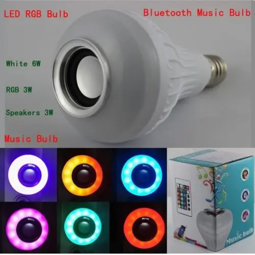 Wireless 12W Power E27 LED rgb Bluetooth Smart Speaker Bulb Light Lamp Music Playing for DJ Disco Party Gathering
Wireless 12W Power E27 LED rgb Bluetooth Smart Speaker Bulb Light Lamp Music Playing for DJ Disco Party Gathering