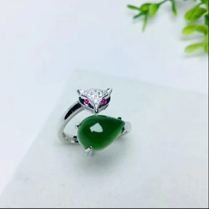 Fashion Jewelry S925 Silver Ring with Green Jasper Mosaic Fox Shape Charm Women Jade
Fashion Jewelry S925 Silver Ring with Green Jasper Mosaic Fox Shape Charm Women Jade