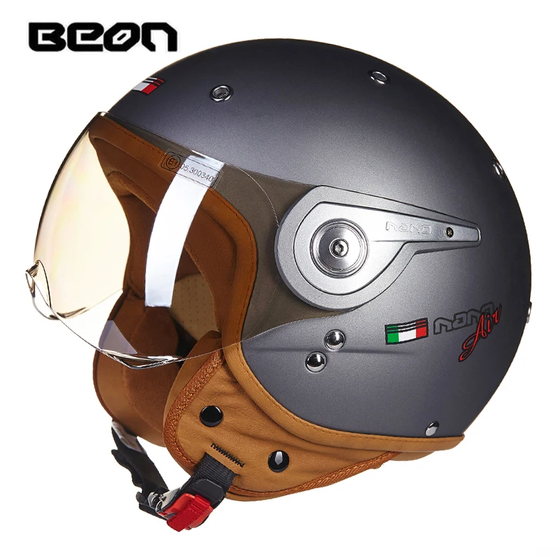 Мотоциклетный шлем Beon винтажные с открытым лицом motos kask racing road casque capacete jet moto