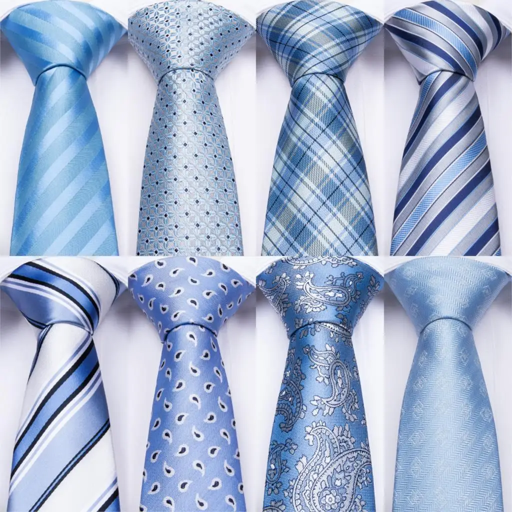 Light Blue Striped Mens Ties Hanky Cufflinks Set Silk Neck Ties For Men Wedding Party Business Tie Men Set Dropshipping DiBanGu
Light Blue Striped Mens Ties Hanky Cufflinks Set Silk Neck Ties For Men Wedding Party Business Tie Men Set Dropshipping DiBanGu