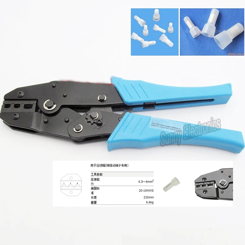 AWG22-10 Insulated Closed Terminals Cap Ferrules Plier Ratcheting Crimper Tool Double Crimp
AWG22-10 Insulated Closed Terminals Cap Ferrules Plier Ratcheting Crimper Tool Double Crimp
