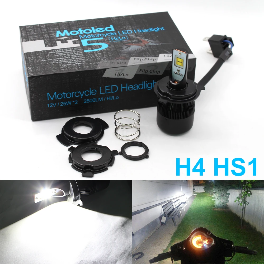 H4 Motorcycle LED Headlight High Quality COB Chip 25W Hi/Lo Beam 2800LM M5F HS1 Motorcycle Front Headlight Driving Lamp
H4 Motorcycle LED Headlight High Quality COB Chip 25W Hi/Lo Beam 2800LM M5F HS1 Motorcycle Front Headlight Driving Lamp