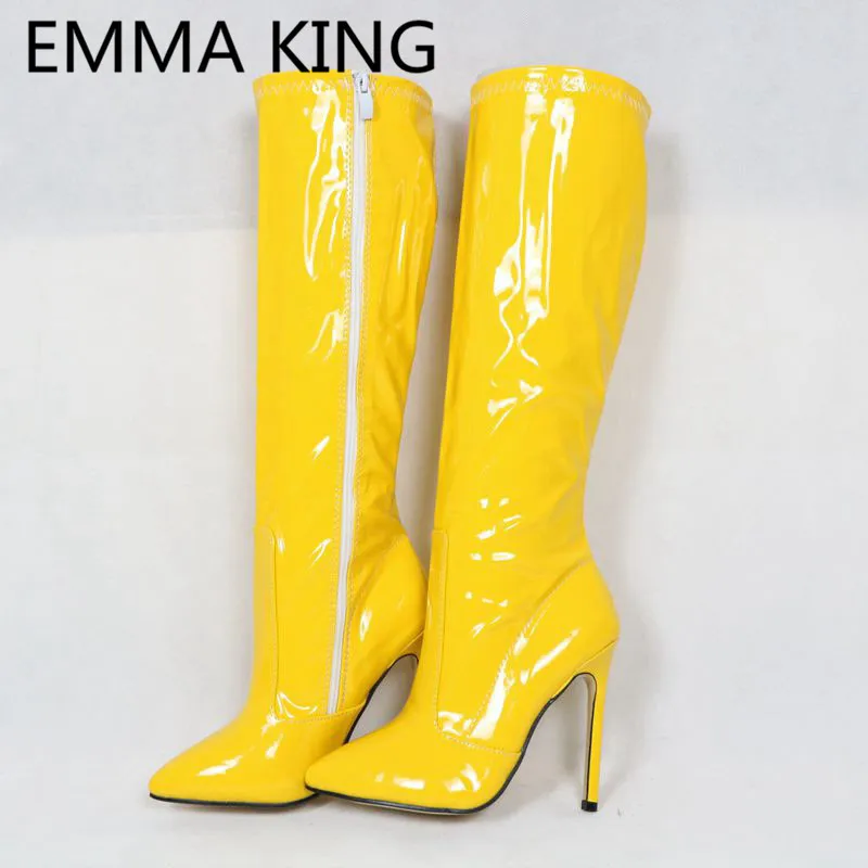 2021 Fashion Designer Women Knee High Boots Sexy Ladies High Heels Patent Leather Long Boots Femme Side Zipper Party Shoes Woman
2021 Fashion Designer Women Knee High Boots Sexy Ladies High Heels Patent Leather Long Boots Femme Side Zipper Party Shoes Woman