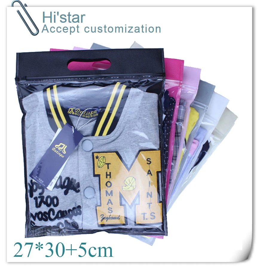 27*30+5cm 20 pieces Zip Lock For Clothes Self Sealing Packaging bag/ half clear half non-woven bag with handle
27*30+5cm 20 pieces Zip Lock For Clothes Self Sealing Packaging bag/ half clear half non-woven bag with handle