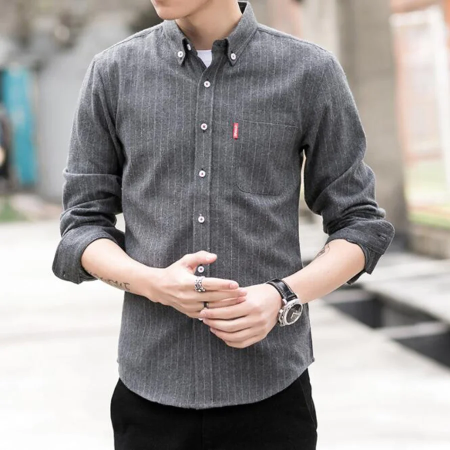 Spring and Summer Men's New Casual Shirt Long-sleeved Striped Shirt Handsome and Comfortable Nice Shirt Male
Spring and Summer Men's New Casual Shirt Long-sleeved Striped Shirt Handsome and Comfortable Nice Shirt Male