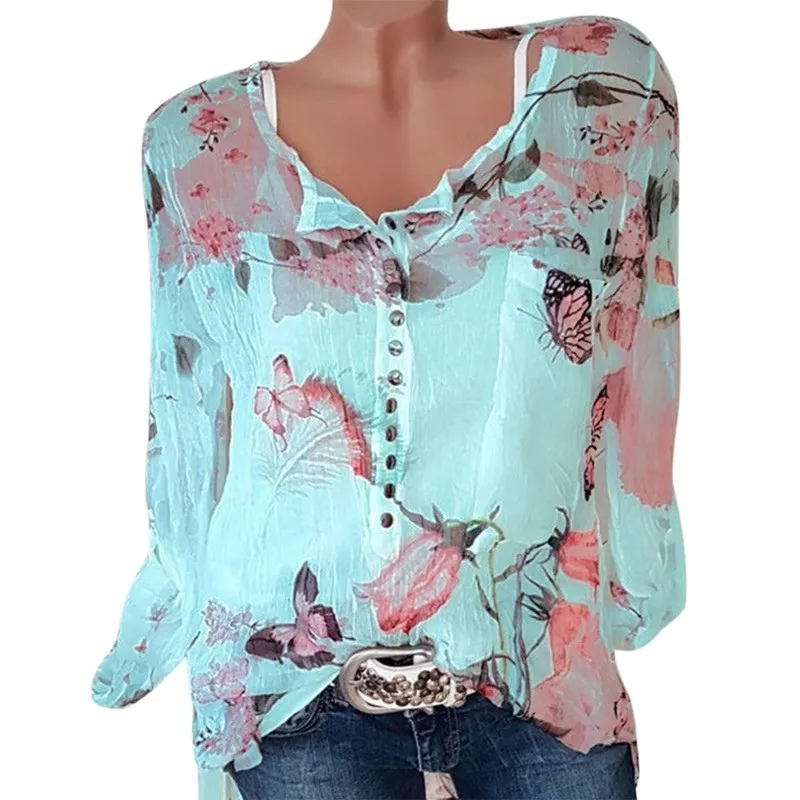 5XL Chiffon Blouse Women Summer Long Sleeve Print Shirt Blouse Femme Plus Size Casual Ladies Tops Spring Sexy Shirt Blouse Q1383
5XL Chiffon Blouse Women Summer Long Sleeve Print Shirt Blouse Femme Plus Size Casual Ladies Tops Spring Sexy Shirt Blouse Q1383