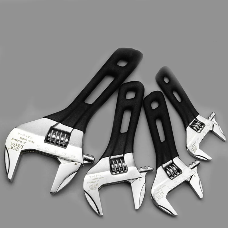 JERXUN 6" 157mm High Quality Universal Adjustable Wrench Multi-function Short Handle Large Open Monkey Spanner Hand Tools
JERXUN 6" 157mm High Quality Universal Adjustable Wrench Multi-function Short Handle Large Open Monkey Spanner Hand Tools