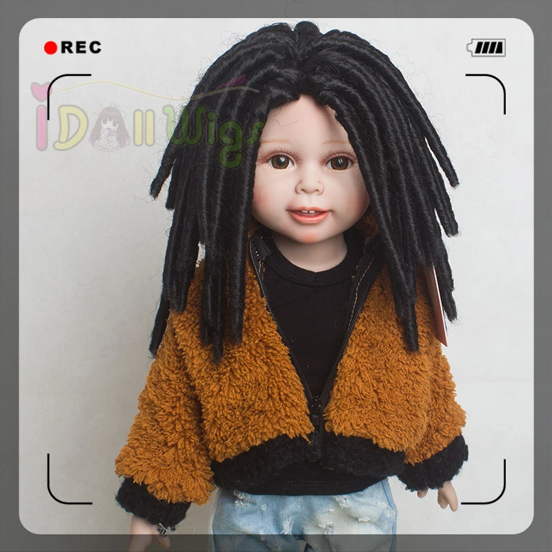 Free Shipping Hot Sale Afro Amerian Black Curly Doll Wigs Dreadlocks Wig for 18'' height American doll with 26cm head
Free Shipping Hot Sale Afro Amerian Black Curly Doll Wigs Dreadlocks Wig for 18'' height American doll with 26cm head