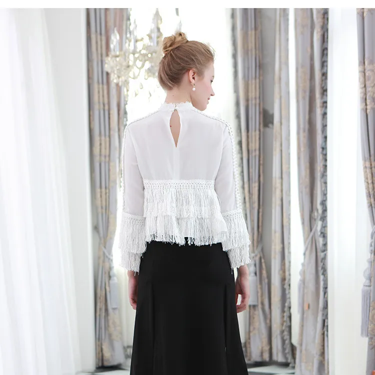 High Street Woman Blouse Tassels Shirts White Full Sleeve Female Blusas Lady Tops 2020 Fashion Women Clothes RWS185003
High Street Woman Blouse Tassels Shirts White Full Sleeve Female Blusas Lady Tops 2020 Fashion Women Clothes RWS185003