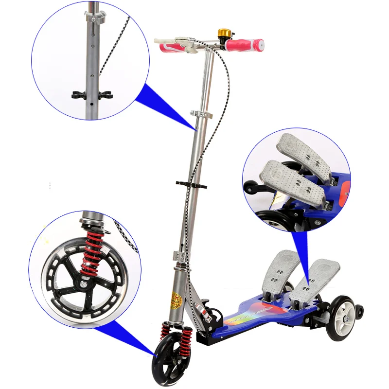 Easy Ride Shining Wheel 2 педали скутер с двумя педалями светильник двойная педаль