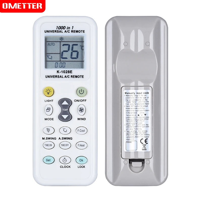 Universal A/C Remote Control LCD Air Condition Controller for Air Conditioner Low Power Consumption K-1028E Remote Controller
Universal A/C Remote Control LCD Air Condition Controller for Air Conditioner Low Power Consumption K-1028E Remote Controller