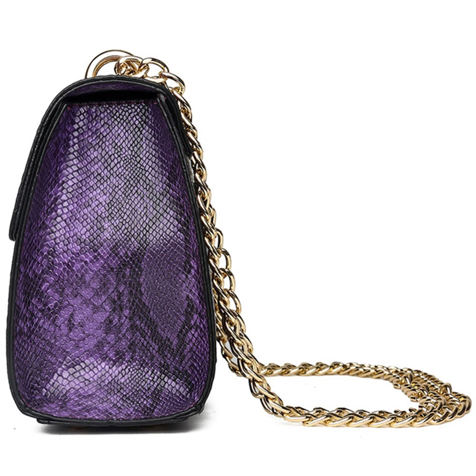 Fashion Girl Messenger Bag PU Leather Serpentine Square Chain Bags Luxury Women Crossbody Handbag | Багаж и сумки