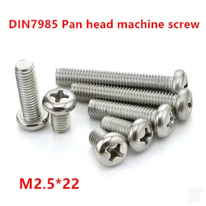 100pcs M2.5*22 Stainless steel DIN7985 Pan Head Phillips Screw Cross Reccessed Round Head Machine Screws
100pcs M2.5*22 Stainless steel DIN7985 Pan Head Phillips Screw Cross Reccessed Round Head Machine Screws