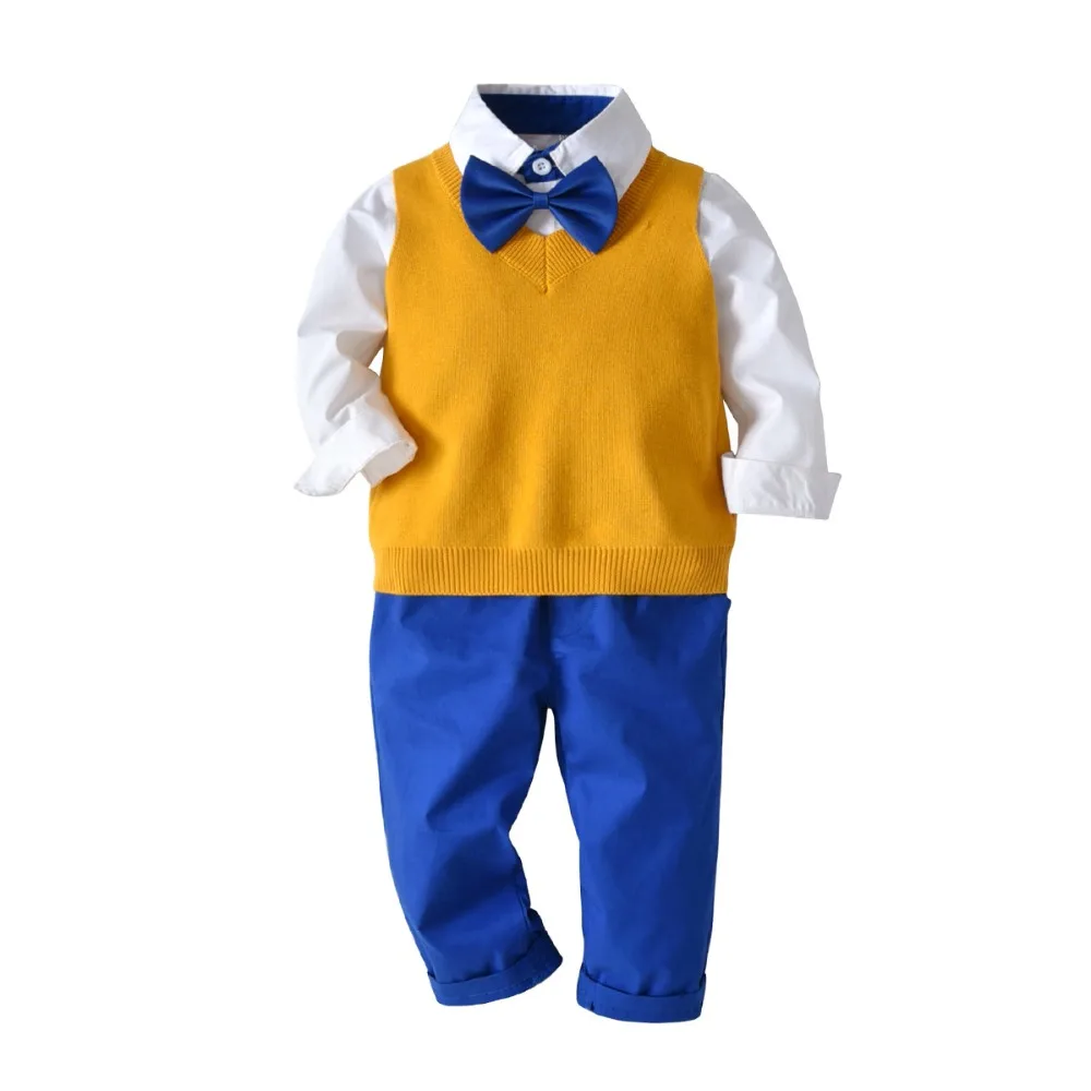 Kids Boys Infant Sweater Tops Bow and Striped Shirts Overall Pants 4pcs Sets Prince Party New Formal Fashion Children Outfits
Kids Boys Infant Sweater Tops Bow and Striped Shirts Overall Pants 4pcs Sets Prince Party New Formal Fashion Children Outfits