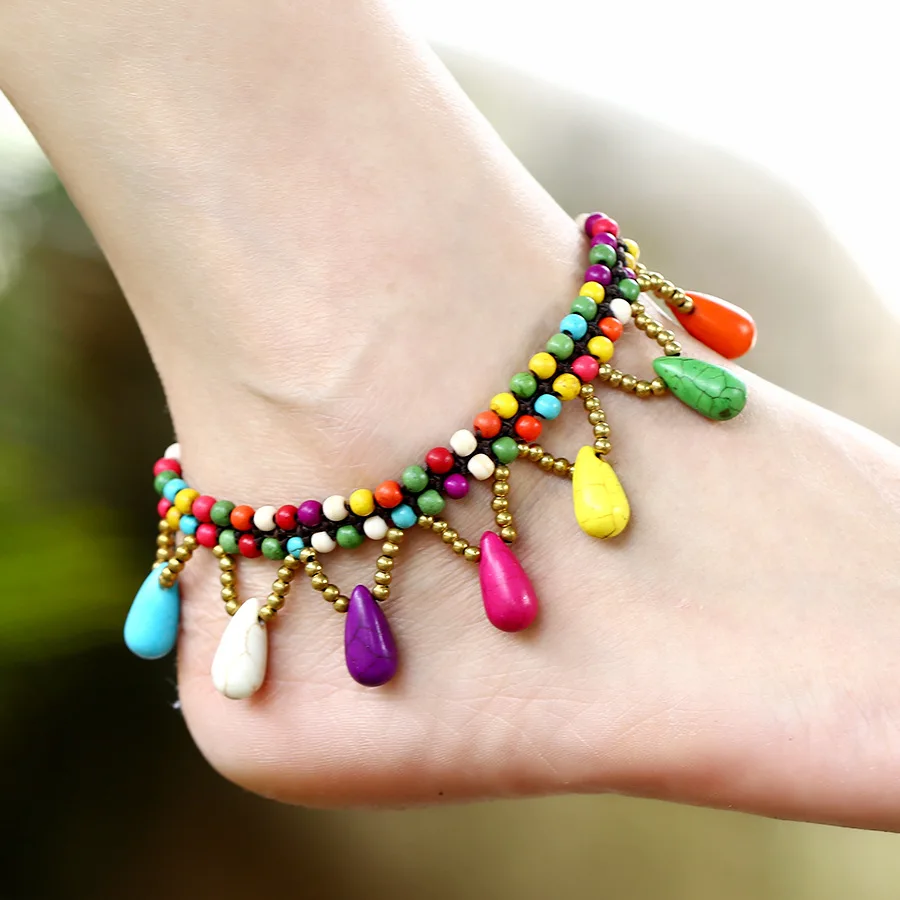 Bohemian Ethnic Pure Hand-Knitted Beads Droplets Fringe Anklets Fashion Simple Original Design Lady Beach Bikini Foot Accessorie
Bohemian Ethnic Pure Hand-Knitted Beads Droplets Fringe Anklets Fashion Simple Original Design Lady Beach Bikini Foot Accessorie