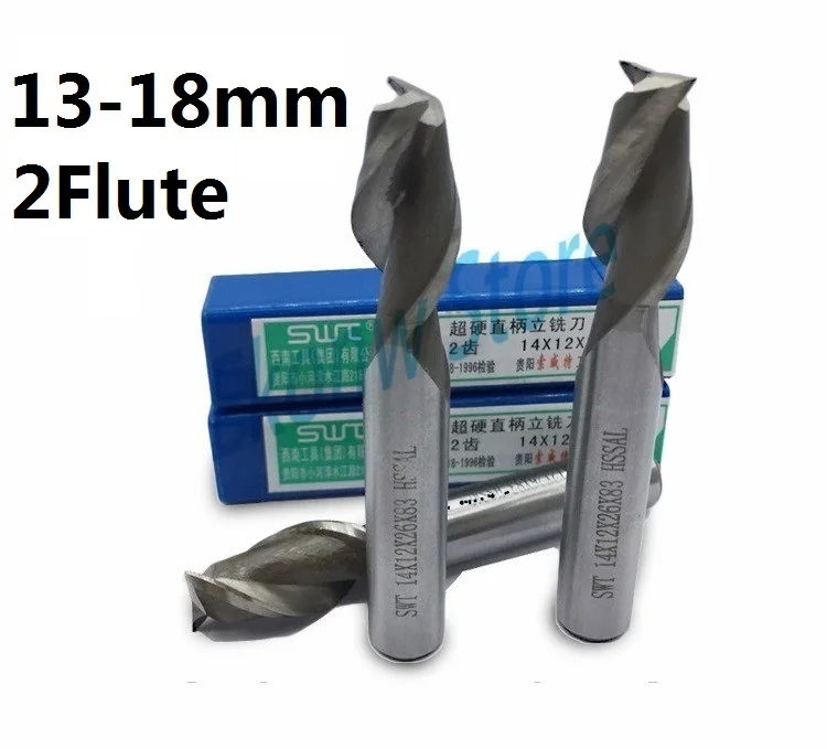 2 шт. 13 мм 14 15 16 17 18 две флейты HSS Концевая фреза CNC бит фреза|milling cutter|end mill cuttermill cutter |