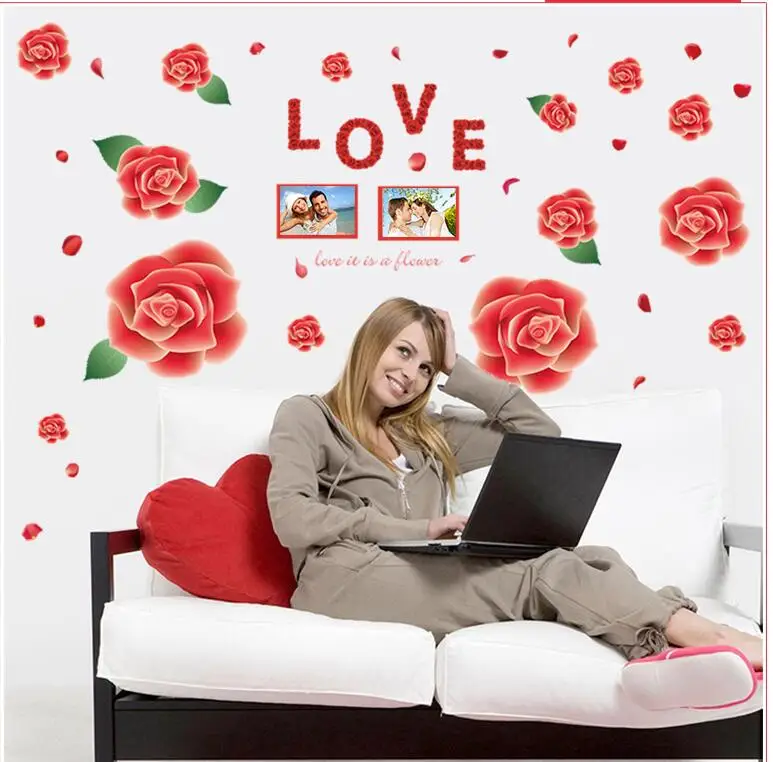 The new HM19042 China Red Rose photo stickers romantic bedroom living room decorated wallpaper PVC can be removed
The new HM19042 China Red Rose photo stickers romantic bedroom living room decorated wallpaper PVC can be removed