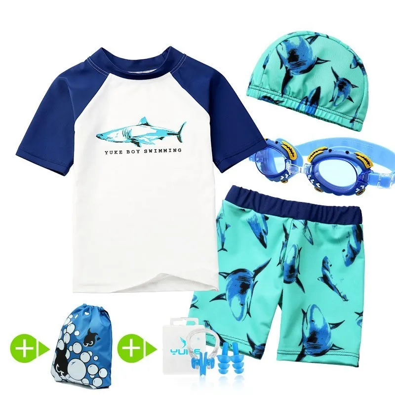 Baby Boy Swimwear Kids Bathing Surfing Clothing 4pcs With Glasses Sharks Swimsuit Children Beach Wear UV Protect Summer Bodysuit
Baby Boy Swimwear Kids Bathing Surfing Clothing 4pcs With Glasses Sharks Swimsuit Children Beach Wear UV Protect Summer Bodysuit