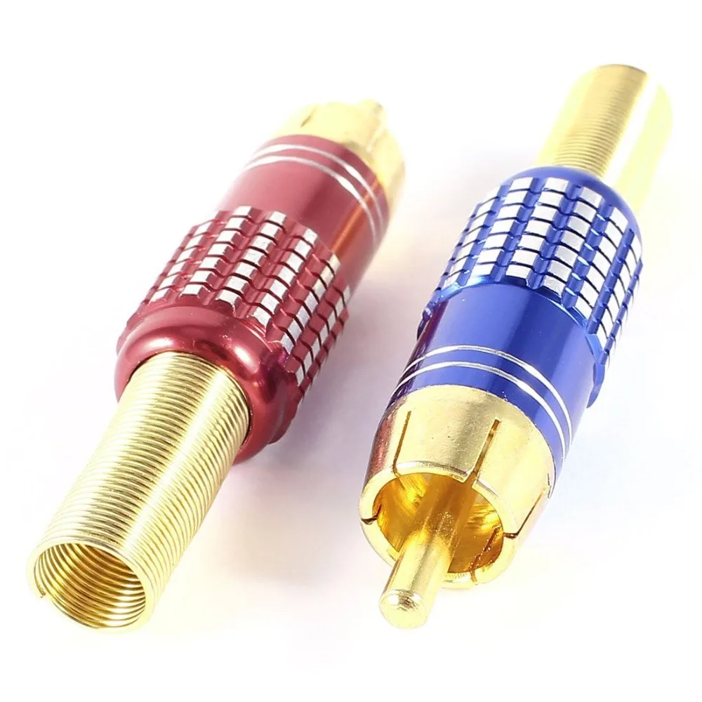 100 pcs high quality Gold Tone Red Blue Spring Head RCA Male Plug Solder Audio Video Adapter Connectors
100 pcs high quality Gold Tone Red Blue Spring Head RCA Male Plug Solder Audio Video Adapter Connectors