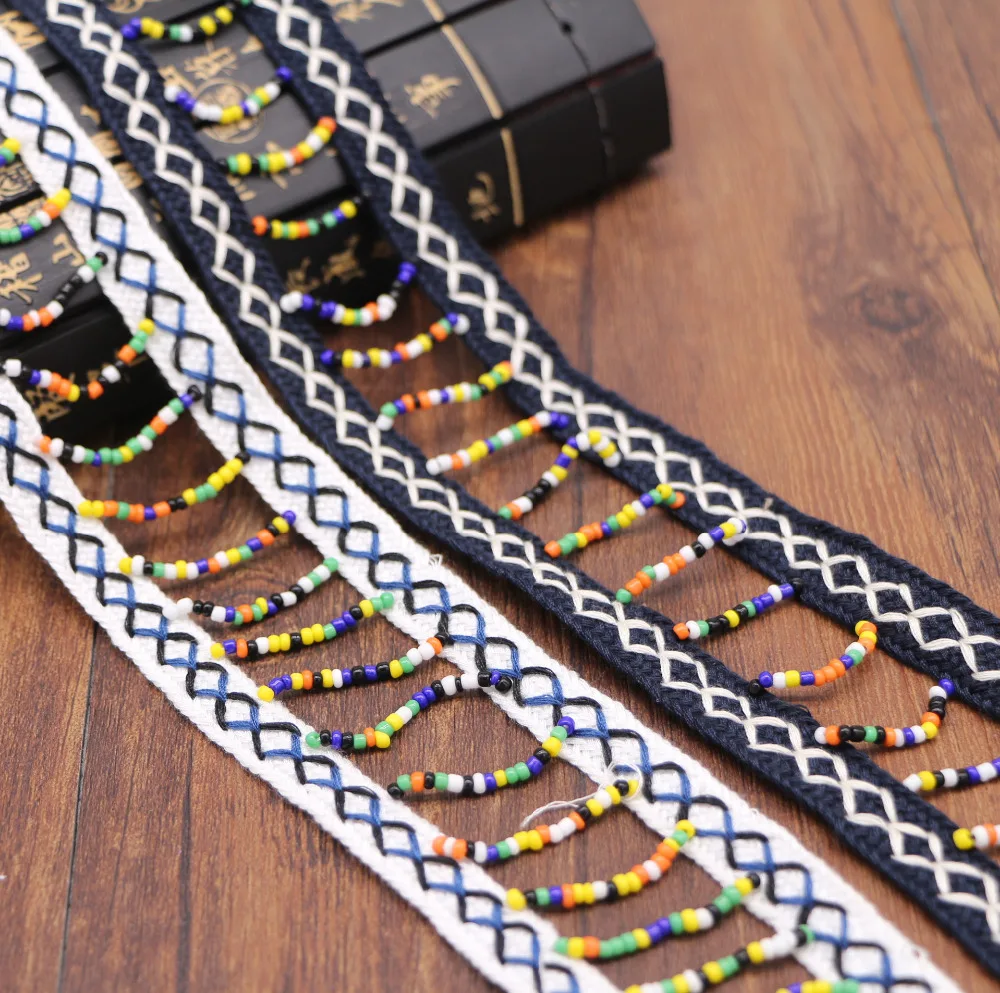 10Yards Woven Jacquard Ribbon Handmade Beaded Fringe Trims Beading Tassel Lace Ethnic Style Wedding Dress Clothing Accessories
10Yards Woven Jacquard Ribbon Handmade Beaded Fringe Trims Beading Tassel Lace Ethnic Style Wedding Dress Clothing Accessories