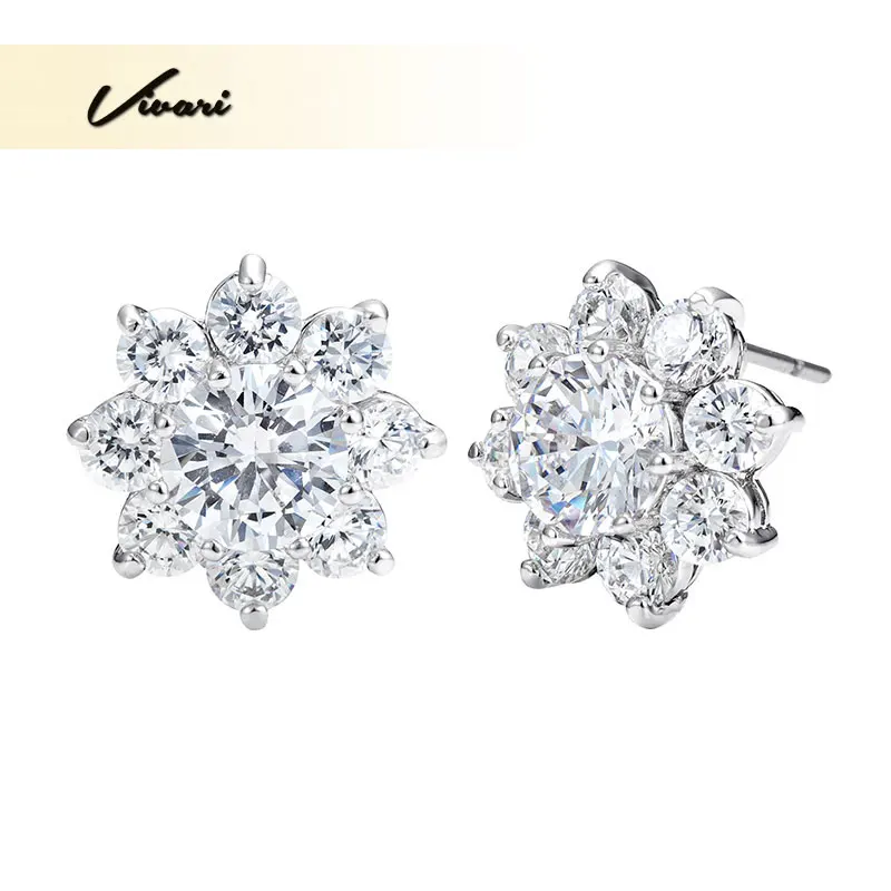 Vivari Trendy Pure Copper Earrings Flower 9pcs Clear Crystals Silver Color Women Gift Fashion Jewelry Accessories
Vivari Trendy Pure Copper Earrings Flower 9pcs Clear Crystals Silver Color Women Gift Fashion Jewelry Accessories