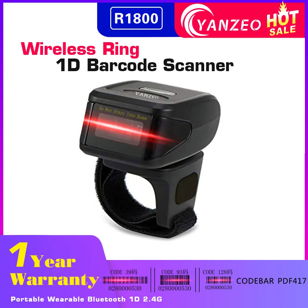 Yanzeo R1800 Портативный Bluetooth 1D носки с нашивкой в виде кольца на безымянном пальце в сканер Беспроводной мини сканер штрих-кода
Yanzeo R1800 Портативный Bluetooth 1D носки с нашивкой в виде кольца на безымянном пальце в сканер Беспроводной мини сканер штрих-кода