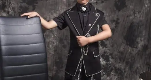 S-4XL Hot / Spring Men's New Fashion Catwalk dress performance vest black costume
S-4XL Hot / Spring Men's New Fashion Catwalk dress performance vest black costume