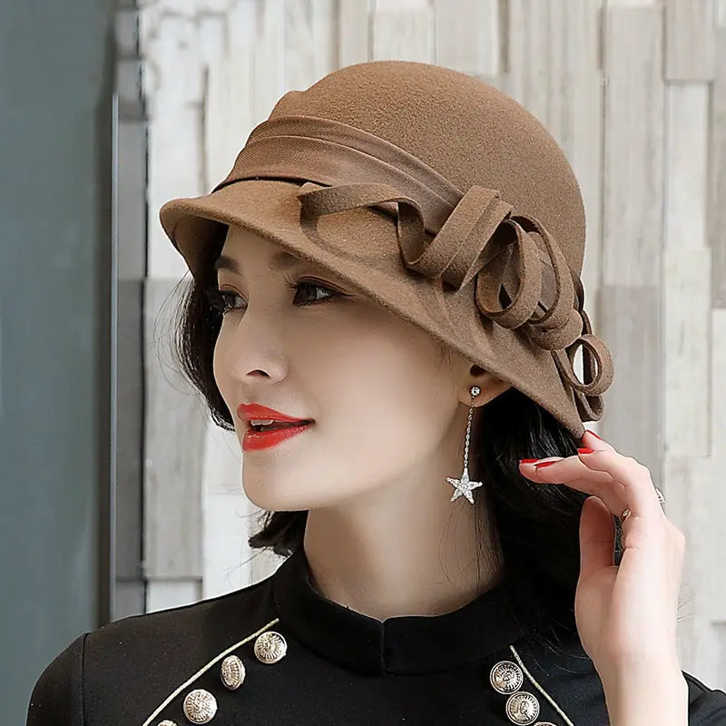 Женская фетровая шляпа GKTINOO из натуральной шерсти с особым оттенком|Женские