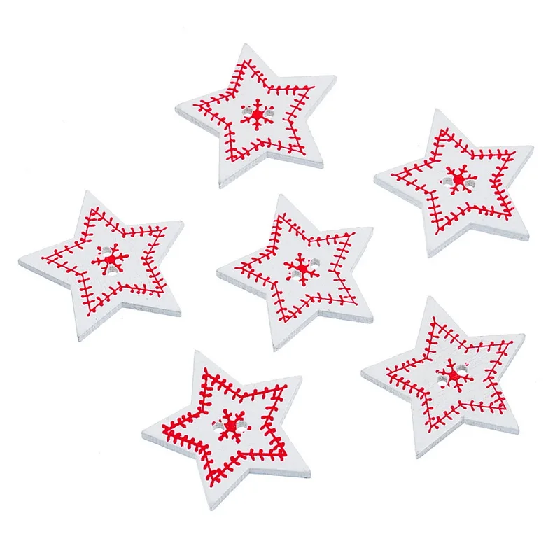 500Pcs White Red Christmas Pentagram Star Pentacle 2 Holes Wooden Buttons Sewing Craft Scrapbook Findings 3.3x3cm
500Pcs White Red Christmas Pentagram Star Pentacle 2 Holes Wooden Buttons Sewing Craft Scrapbook Findings 3.3x3cm