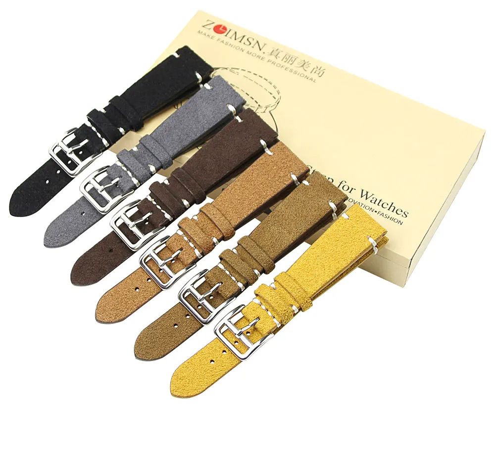 ZLIMSN High Quality 20mm Genuine Leather Watch Bands Replacement Grey Brown Black Yellow Watchband Silver Stainless Steel Buckle
ZLIMSN High Quality 20mm Genuine Leather Watch Bands Replacement Grey Brown Black Yellow Watchband Silver Stainless Steel Buckle
