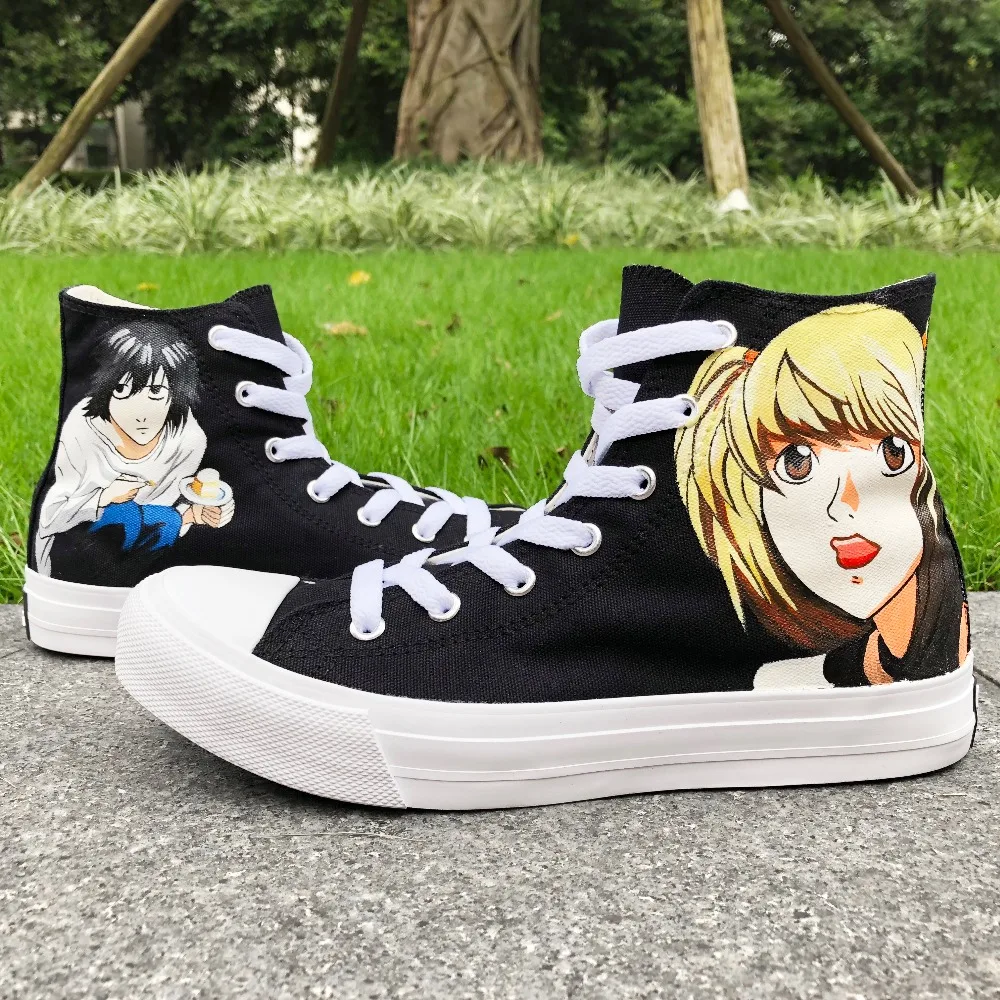 Вэнь аниме ручная роспись холщовая обувь дизайн Death Note высокие кроссовки на заказ для мальчиков и девочек спортивная обувь большого размера
Вэнь аниме ручная роспись холщовая обувь дизайн Death Note высокие кроссовки на заказ для мальчиков и девочек спортивная обувь большого размера