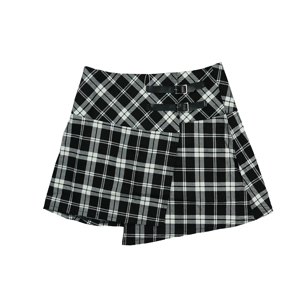 England Punk Women's Skirts Vintage Plaid A Line Irregular Split Skirts with PU Leather Buckle FemaleCasual Skirts New Ins
England Punk Women's Skirts Vintage Plaid A Line Irregular Split Skirts with PU Leather Buckle FemaleCasual Skirts New Ins
