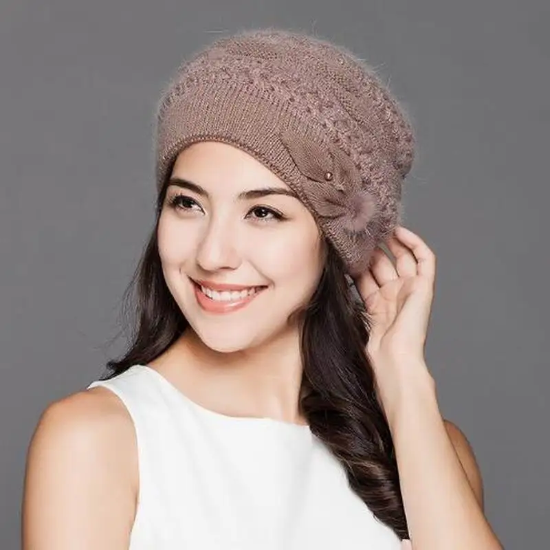 Women Winter Knited Wool Hat Thicken Warm Beanies Double Layer Casual Elegant Lady Woolen Knitting Hats Caps G303 
Women Winter Knited Wool Hat Thicken Warm Beanies Double Layer Casual Elegant Lady Woolen Knitting Hats Caps G303