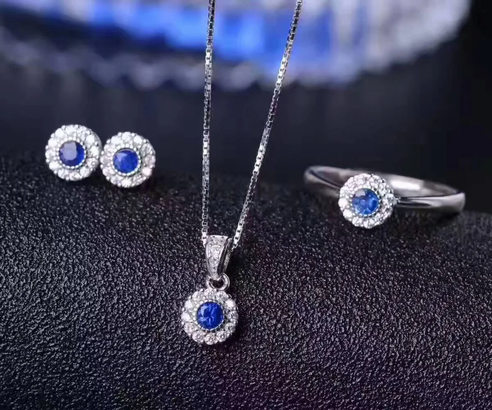 Natural blue sapphire jewelry sets natural gemstone ring Pendant Earrings S925 silver Elegant Simple elegant round fine jewelry
Natural blue sapphire jewelry sets natural gemstone ring Pendant Earrings S925 silver Elegant Simple elegant round fine jewelry