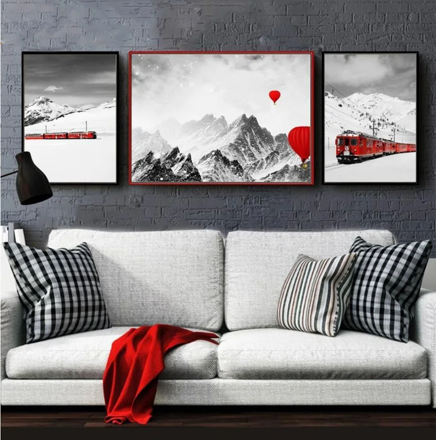 No Frame Canvas Prints Nordic Style Snow Mountain Train Black and White Landscape Wall Art Painting Modern Home Decoration
No Frame Canvas Prints Nordic Style Snow Mountain Train Black and White Landscape Wall Art Painting Modern Home Decoration