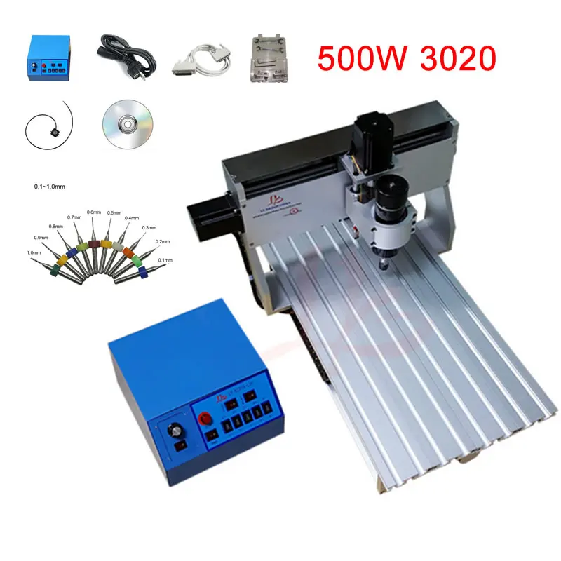 DIY 3020 cnc router 500W engraving machine 3axis with Mach3 software controller Nema 23 stepper motor and full tool kit
DIY 3020 cnc router 500W engraving machine 3axis with Mach3 software controller Nema 23 stepper motor and full tool kit