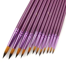 12 Pcs/Lot Different Size Artist Fine Nylon Hair Paint Brush Set for Watercolor Acrylic Oil Painting Brushes Drawing Art Supplie