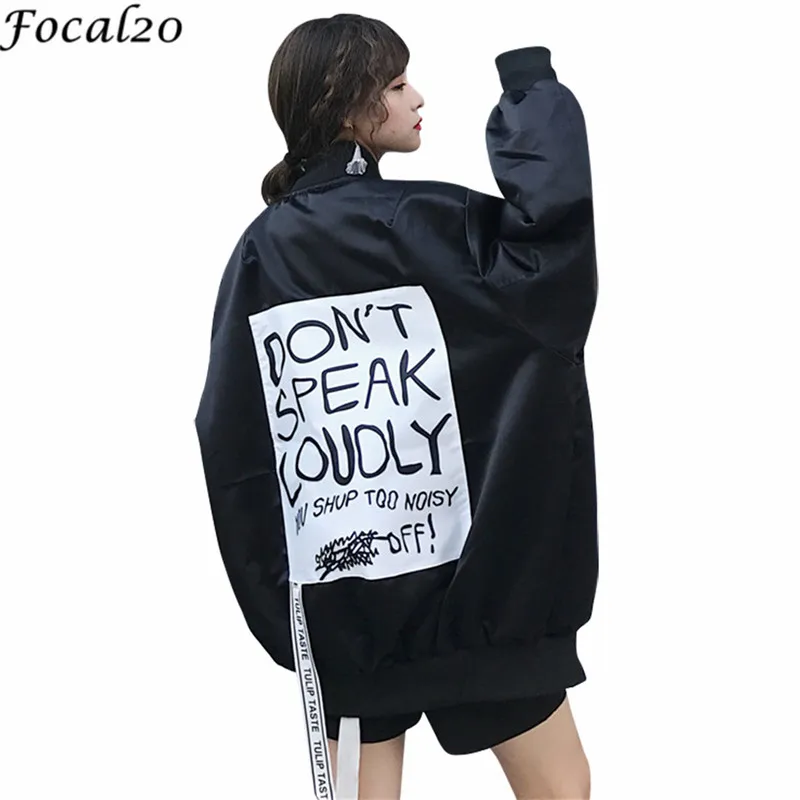 Focal20 Trendy Back Letter Ribbon Women Jacket Pocket Stand Long Sleeve Spring Autumn Female Jackets Casual Loose Women Coats
Focal20 Trendy Back Letter Ribbon Women Jacket Pocket Stand Long Sleeve Spring Autumn Female Jackets Casual Loose Women Coats