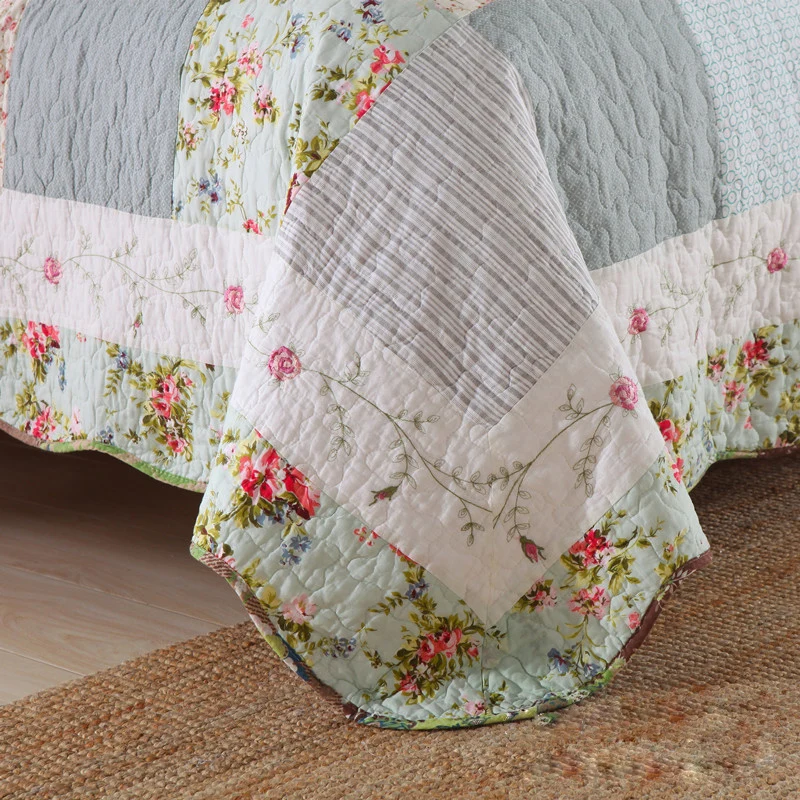 CHAUSUB Bedspread Patchwork Quilt Set 3pcs Floral Coverlet Quilted Cotton Quilts Bed Cover Pillowcase King Queen Size Blanket
CHAUSUB Bedspread Patchwork Quilt Set 3pcs Floral Coverlet Quilted Cotton Quilts Bed Cover Pillowcase King Queen Size Blanket