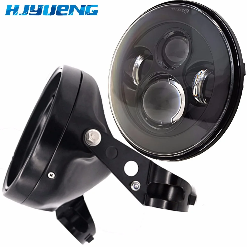 Для Harley Chopper Cafe Racer Bobber Curisers Круглая 7 "H4 мотоциклетная фара дюймов светодиодная
